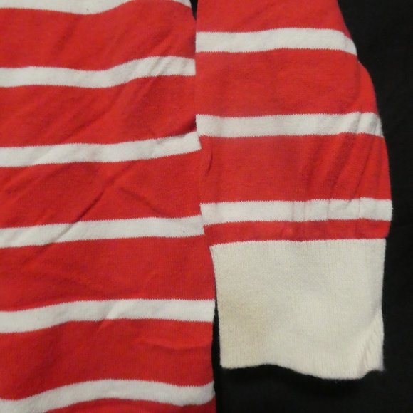 OLD NAVY | medium | striped crewneck sweater | 100% cotton | orange and cream - Picture 5 of 13